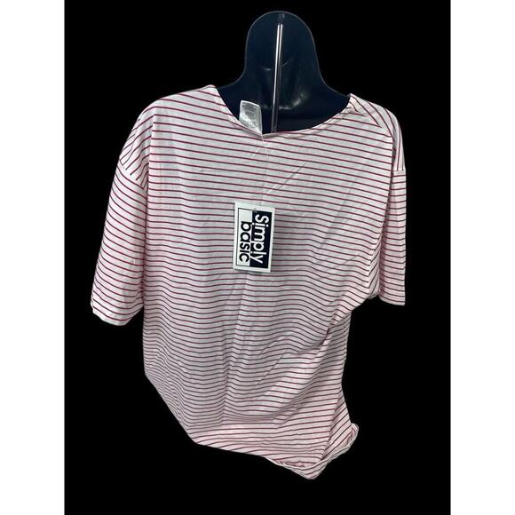 Vintage Simply Basic T Shirt Size L Womens Oversize Mariner Stripe Fishermancore - Picture 13 of 14